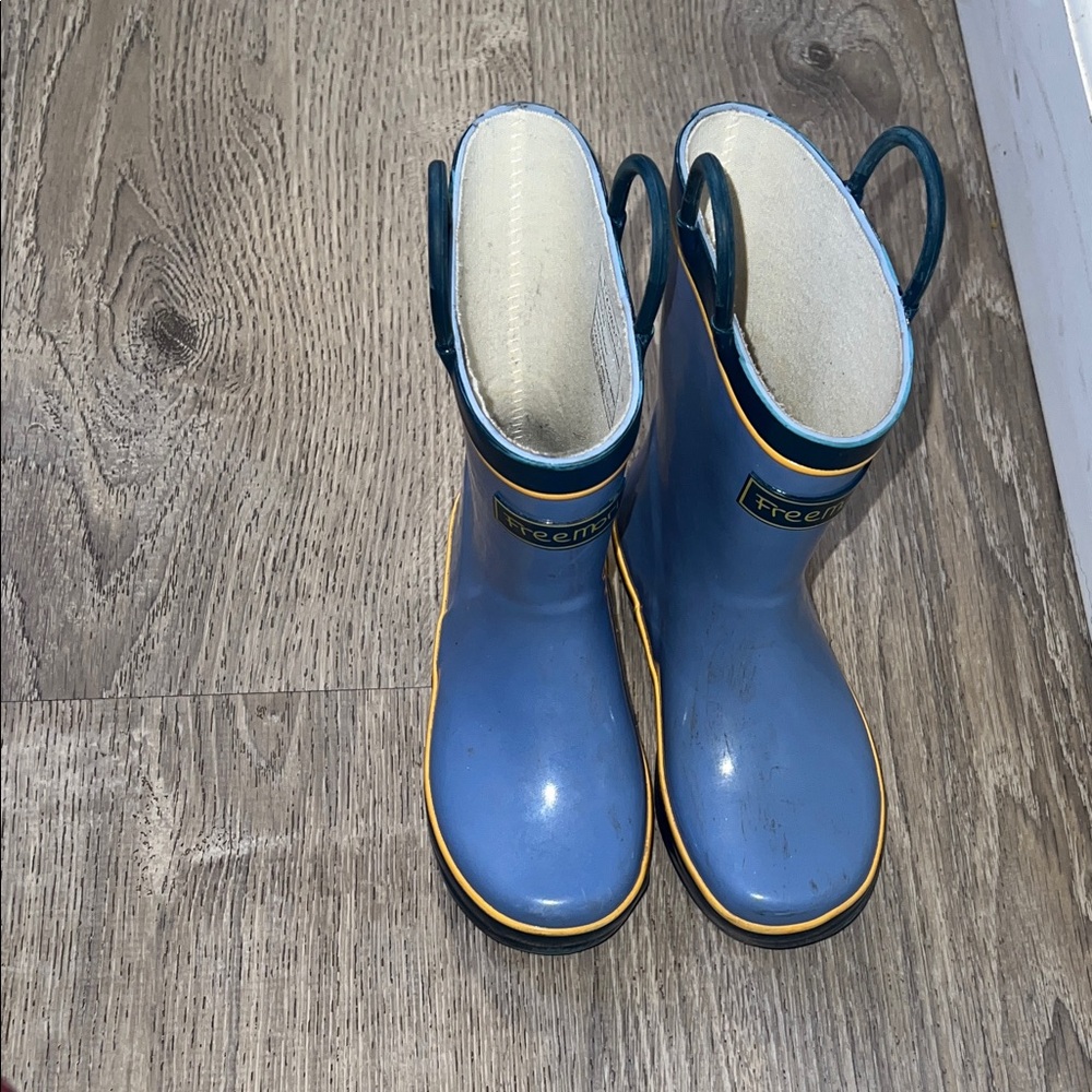Kids Blue and Yellow Rain Boots